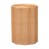 Rattan Scallop-Edge Laundry Hamper – Danilo – front view