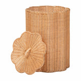 Rattan Scallop-Edge Laundry Hamper – Danilo – rear view