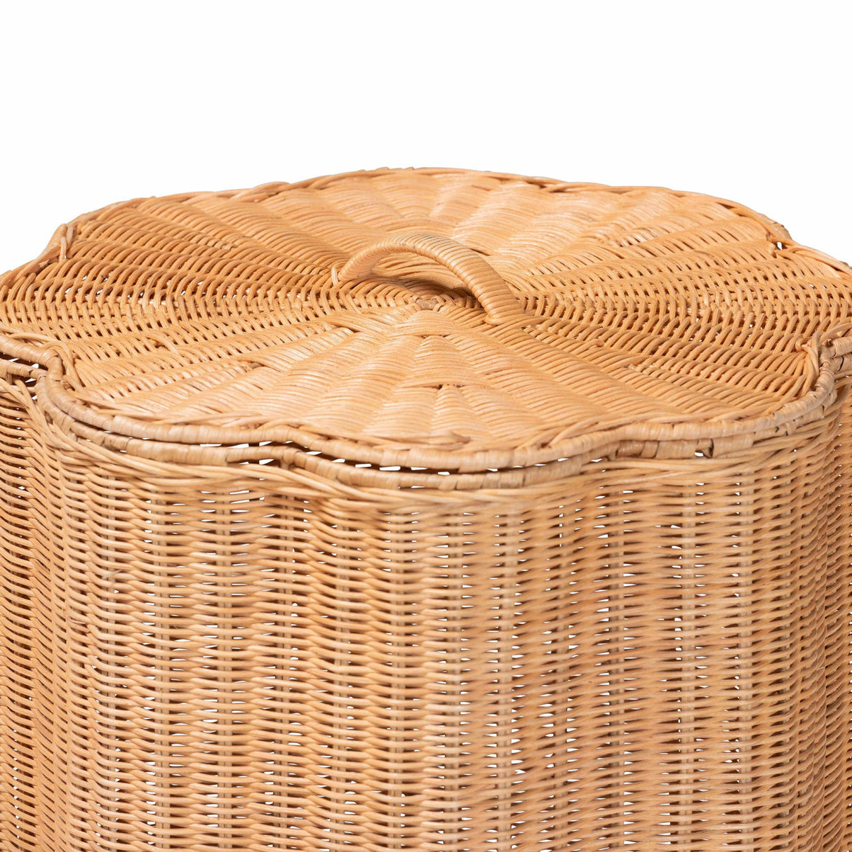 Rattan Scallop-Edge Laundry Hamper – Danilo – alternate view 6