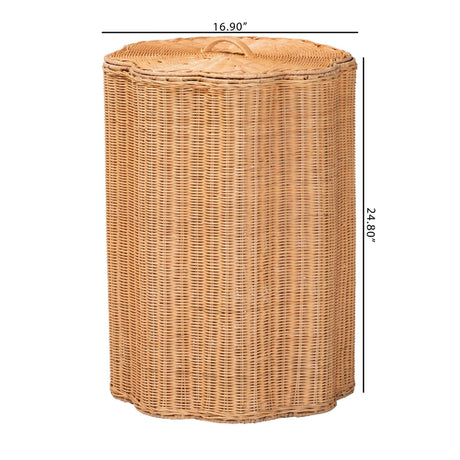 Rattan Scallop-Edge Laundry Hamper – Danilo – alternate view 7