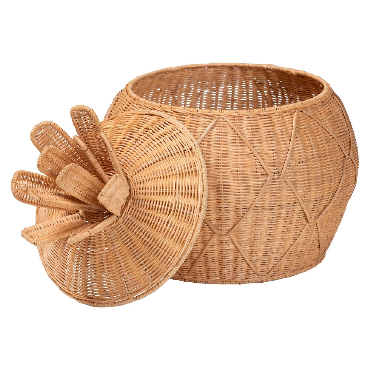 Modern European furniture - Handwoven Rattan Laundry Hamper - www.oroa.com