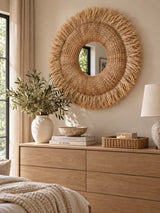 Fringed Rattan Wall Mirror |  OROA Kids Ashra