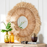 Fringed Rattan Wall Mirror |  OROA Kids Ashra