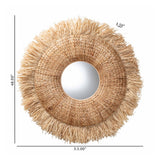 Fringed Rattan Wall Mirror |  OROA Kids Ashra