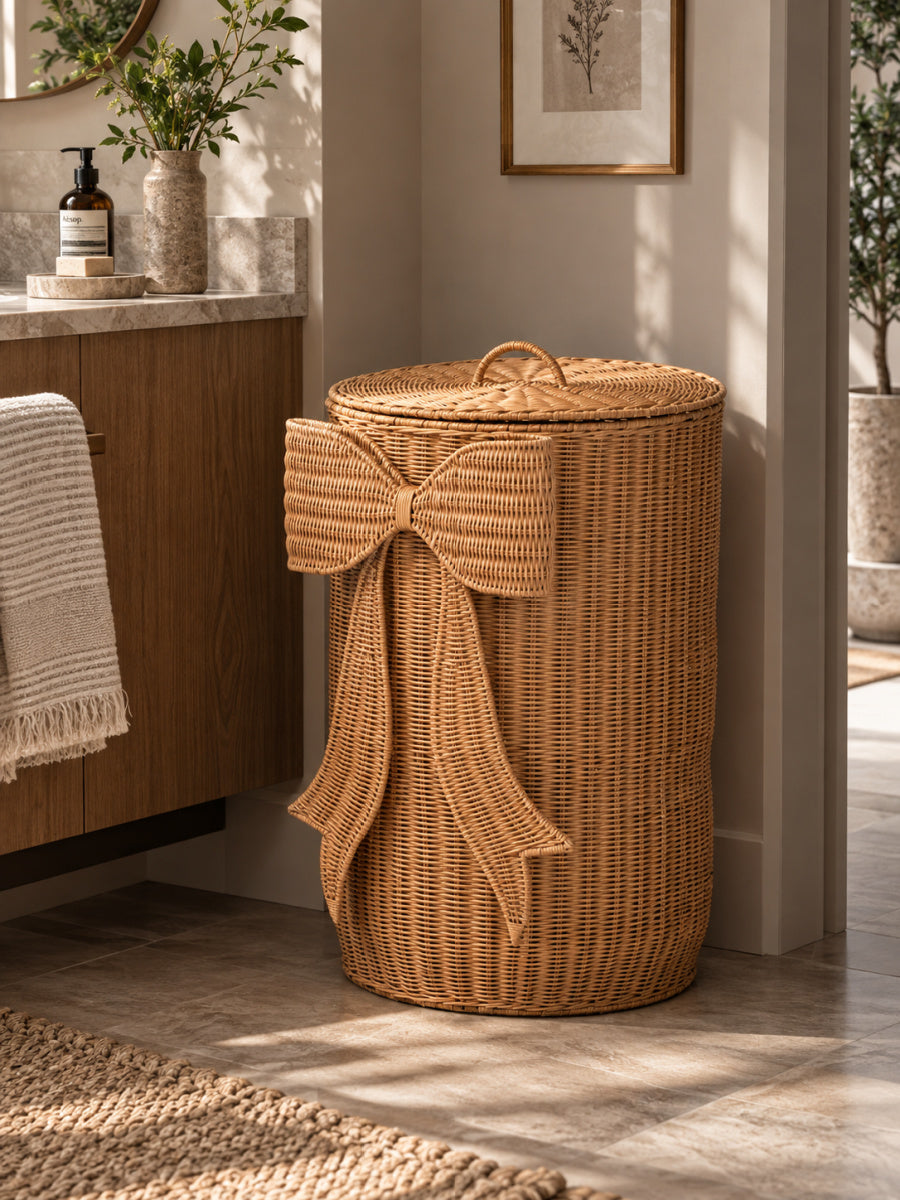 Tall Rattan Laundry Basket |  OROA Kids Creusa
