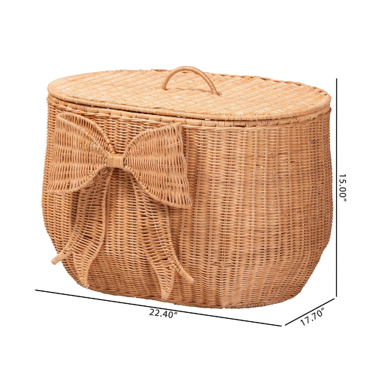 Wide Rattan Laundry Basket | OROA Kids Creusa
