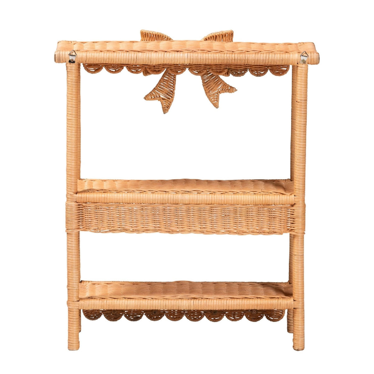 Bow Detail Rattan Wall Shelf | OROA Kids Creusa