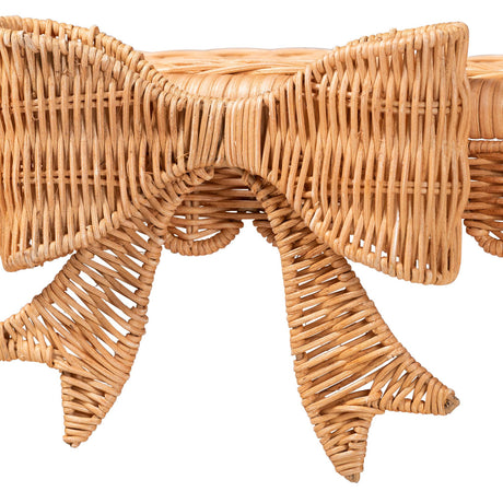 Bow Detail Rattan Wall Shelf | OROA Kids Creusa