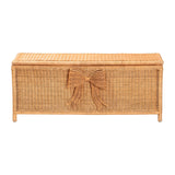 Bow Detail Rattan Storage Bench | OROA Kids Creusa