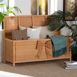 Bow Detail Rattan Storage Bench | OROA Kids Creusa