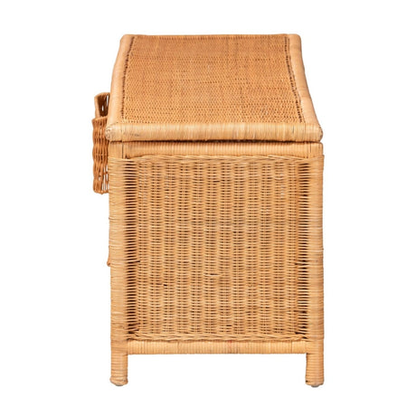 Bow Detail Rattan Storage Bench | OROA Kids Creusa
