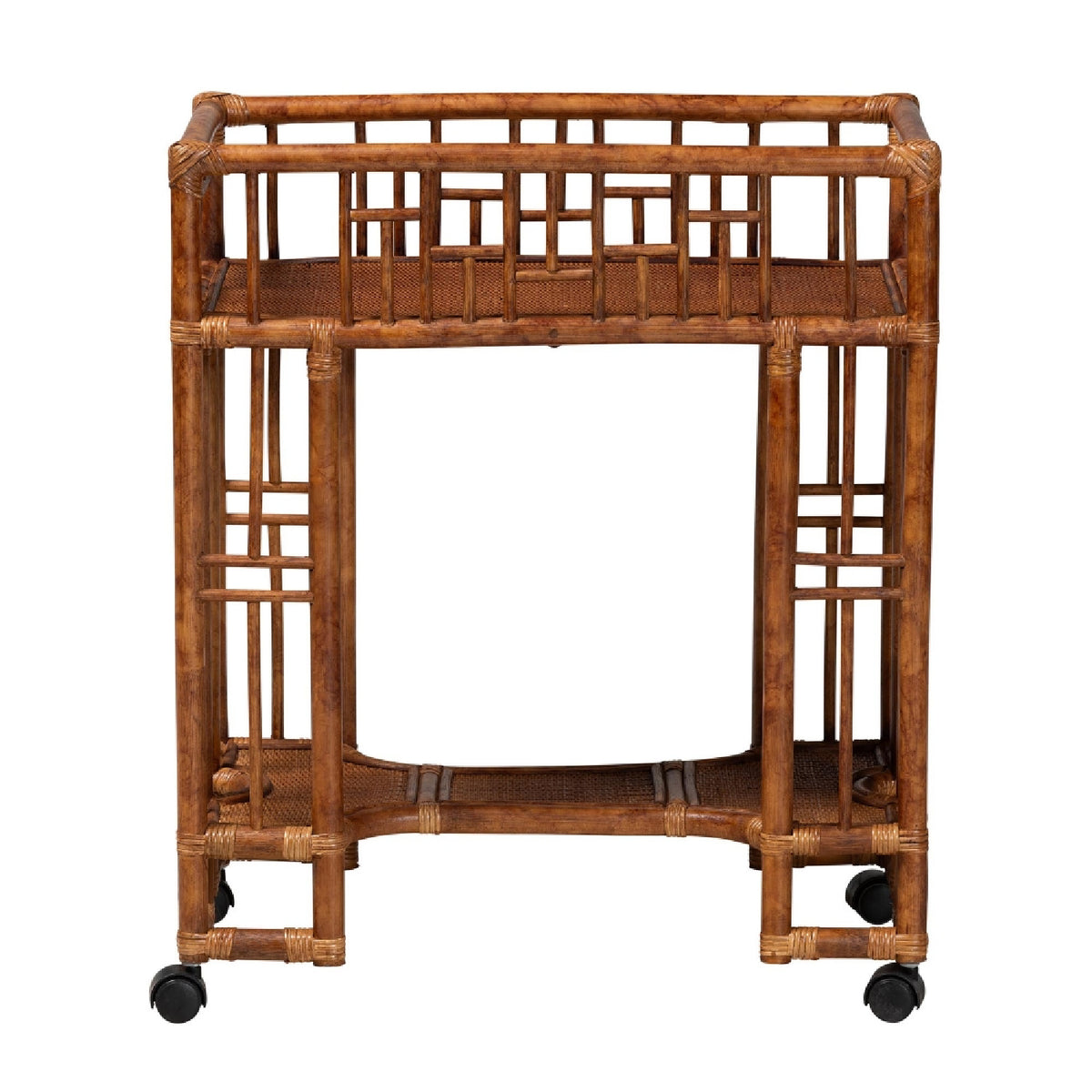 Rattan Open-Shelf Kitchen Cart | Bali Loom Tahlia