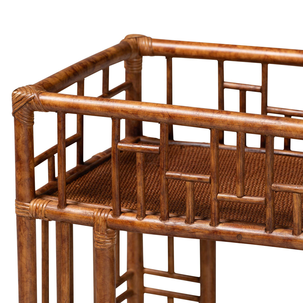 Rattan Open-Shelf Kitchen Cart | Bali Loom Tahlia
