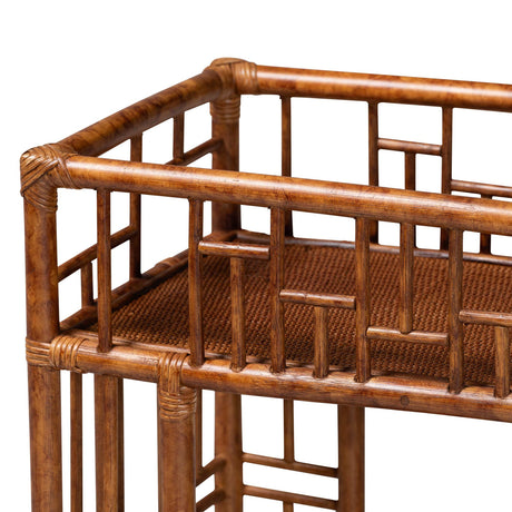 Rattan Open-Shelf Kitchen Cart | Bali Loom Tahlia
