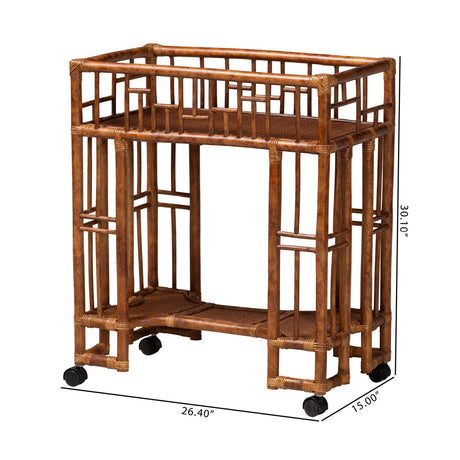Rattan Open-Shelf Kitchen Cart | Bali Loom Tahlia