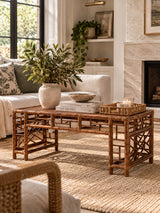 Marbled Rattan Coffee Table | Bali Loom Wahid