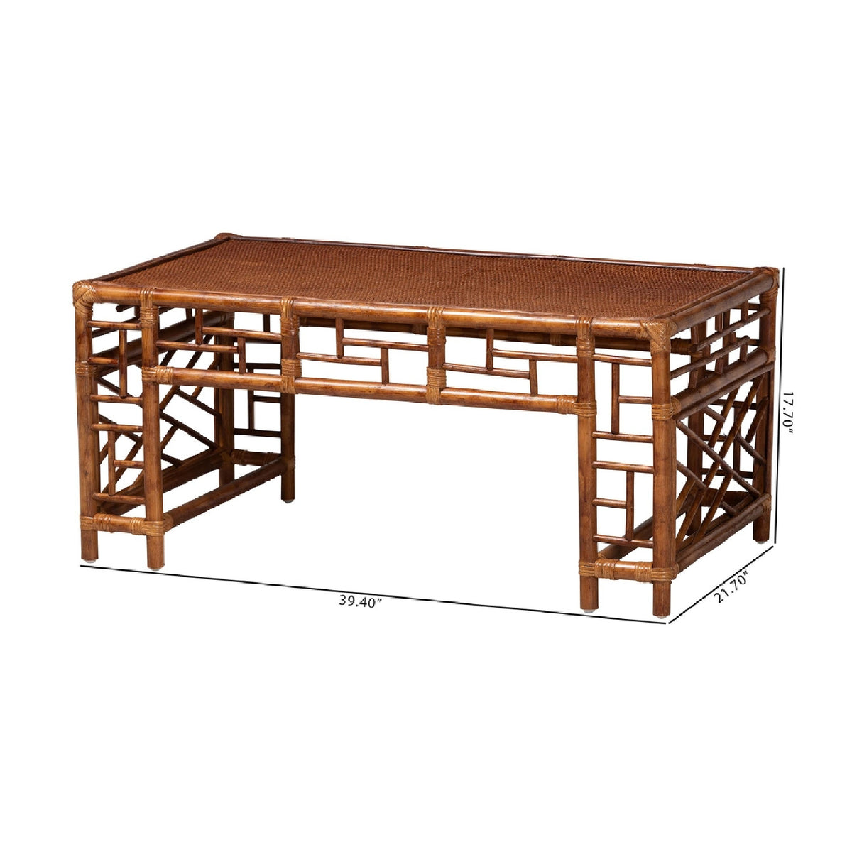 Marbled Rattan Coffee Table | Bali Loom Wahid