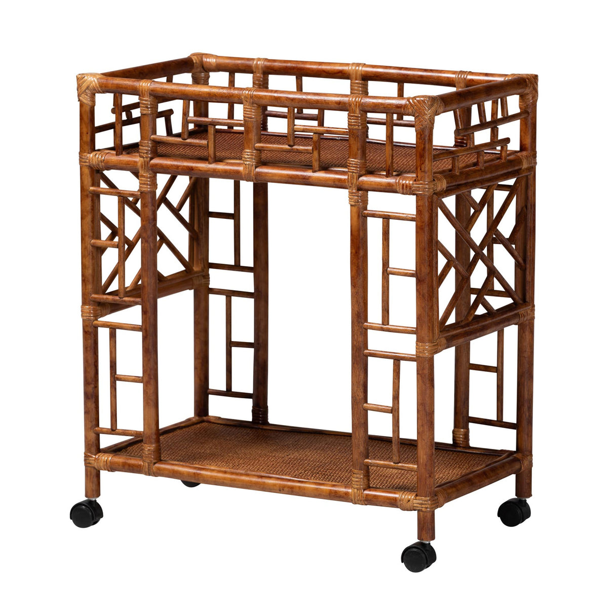 Marbled Rattan Kitchen Cart | Bali Loom Wahidi