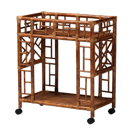 Marbled Rattan Kitchen Cart | Bali Loom Wahid