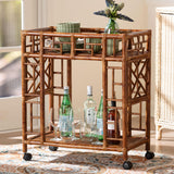 Marbled Rattan Kitchen Cart | Bali Loom Wahidi