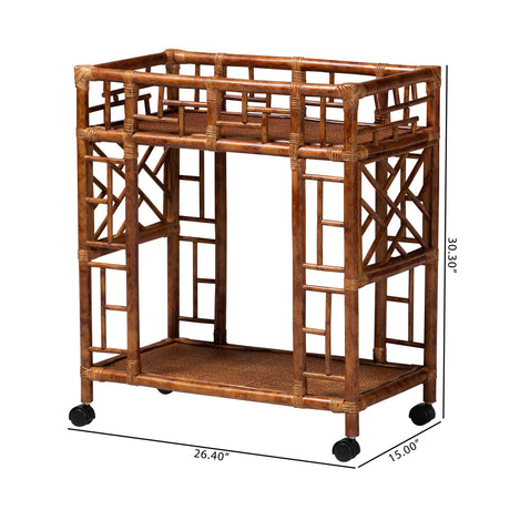 Marbled Rattan Kitchen Cart | Bali Loom Wahid
