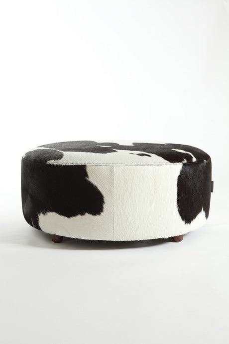 Round Cowhide Ottoman