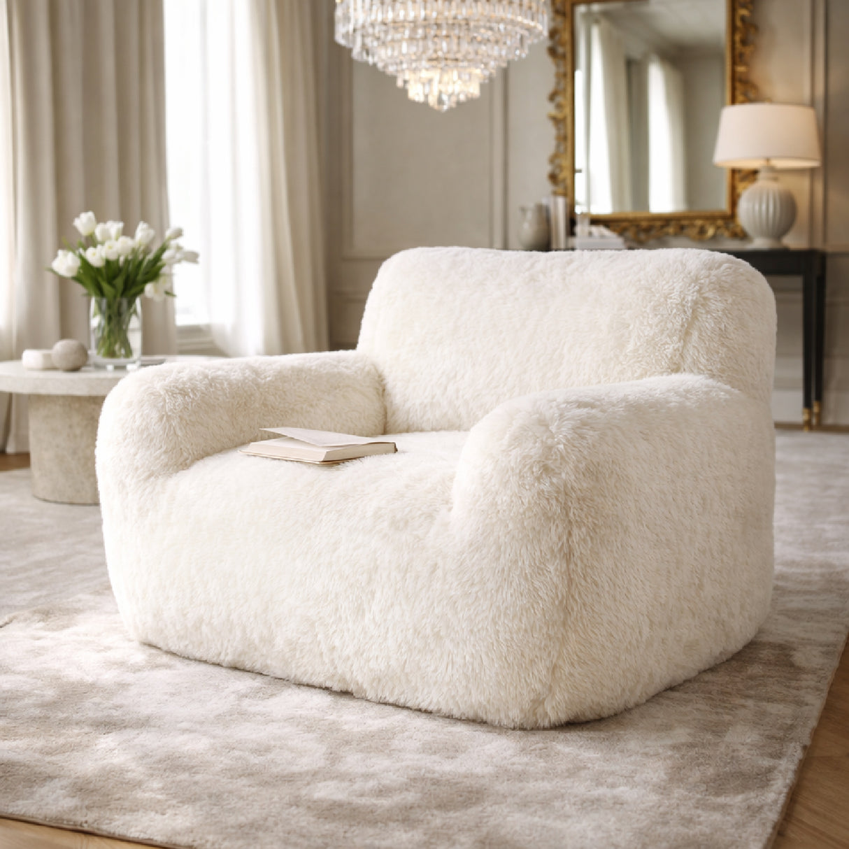   White Chunky Lounge Chair | Oroa.com
