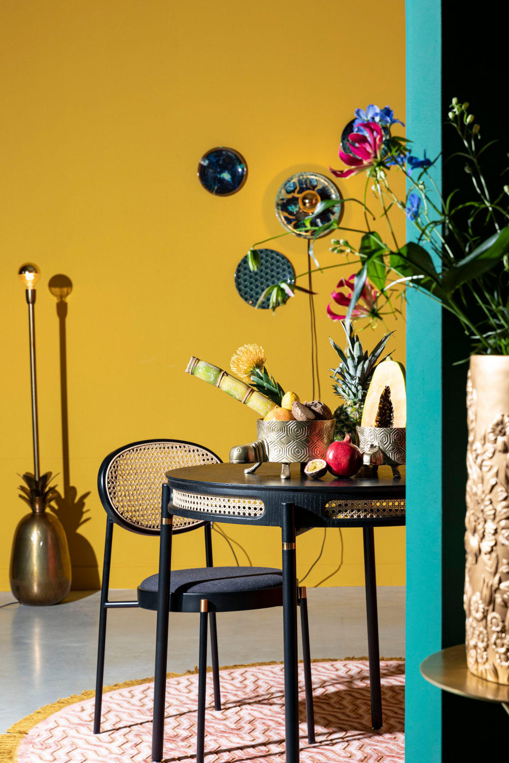 Rattan Boarder Dining Table | Bold Monkey Don't Stop The Webbing | Oroa.com