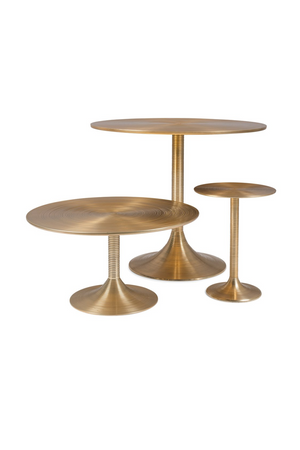 Gold Round Pedestal Coffee Table | Bold Monkey Hypnotising | OROA.com