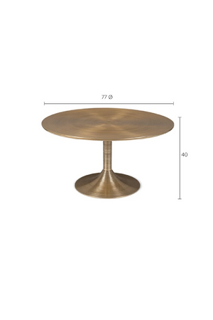 Gold Round Pedestal Coffee Table | Bold Monkey Hypnotising | OROA.com