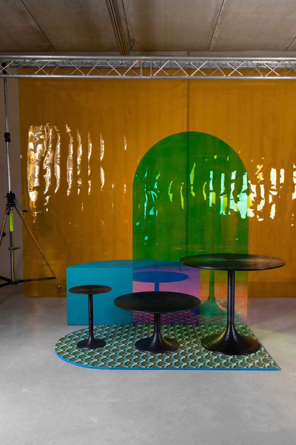 Black Round Pedestal Side Table | Bold Monkey Hypnotising | OROA.com