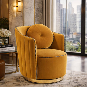   Velvet Swivel Lounge Chair | Oroa.com