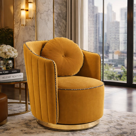   Velvet Swivel Lounge Chair | Oroa.com