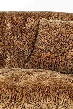 Curved Tufted Brown Velvet Sofa | Bold Monkey Too Pretty To Sit On | OROA.com