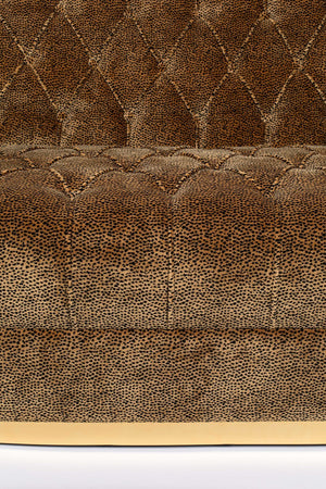 Curved Tufted Brown Velvet Sofa | Bold Monkey Too Pretty To Sit On | OROA.com