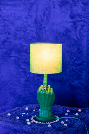 Green Statement Table Lamp | Bold Monkey "What If" | OROA.com