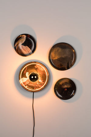 Bird Print Wall Lamps (4) | Bold Monkey No Food Here Birds | OROA.com