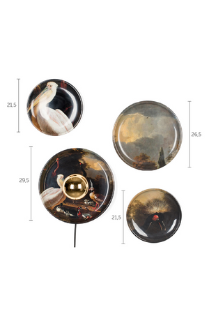 Bird Print Wall Lamps (4) | Bold Monkey No Food Here Birds | OROA.com