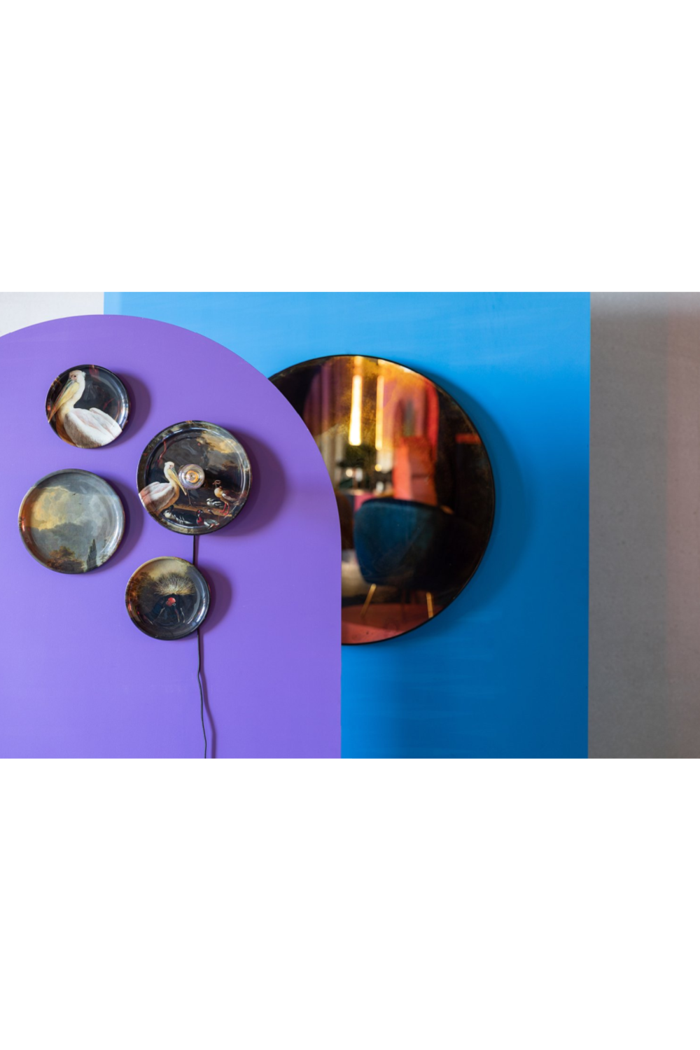 Bird Print Wall Lamps (4) | Bold Monkey No Food Here Birds | OROA.com