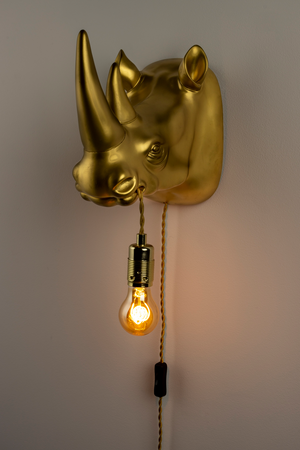 Animal Head Wall Lamp | Bold Monkey Mind Your Own Rhino | OROA.com