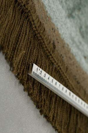 Round Khaki-Green Fringe Area Rug 70" | Bold Monkey Rocky | OROA.com