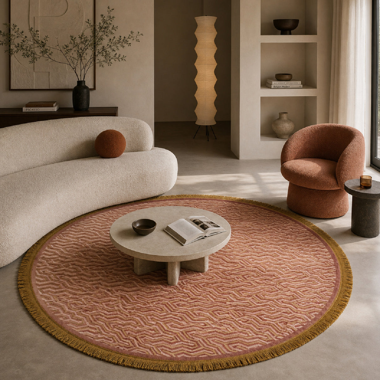   Pink Round Carpet | Oroa.com