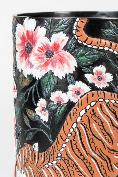 Handpainted Round Vase | Bold Monkey  | OROA.com