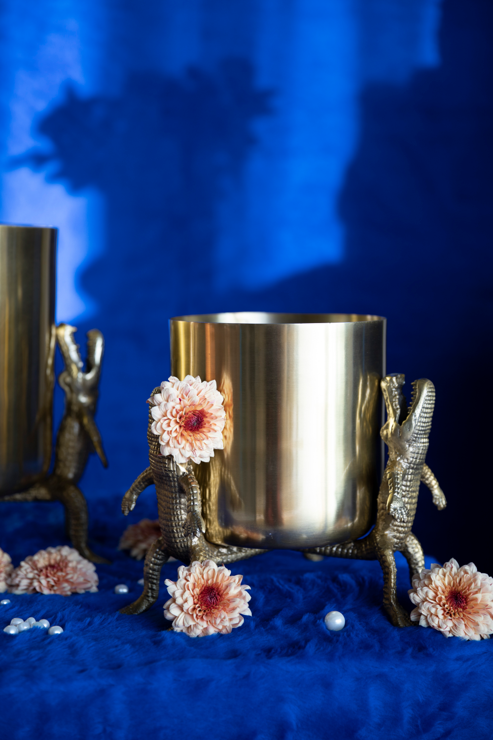 Gold Lacquered Vase | Bold Monkey Surrounded by Crocodiles | OROA.com