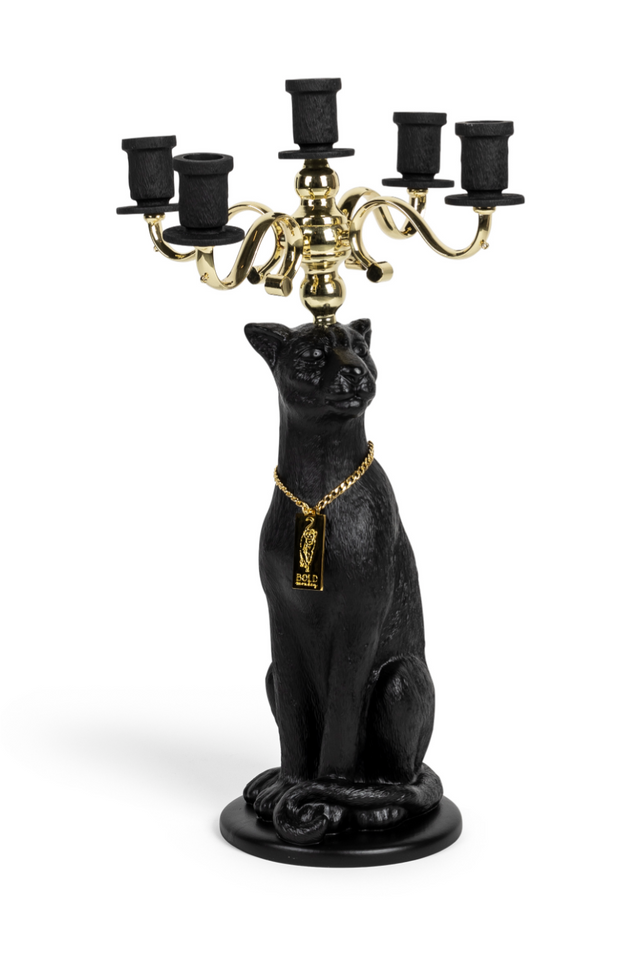 Art Deco Candle Holder | Bold Monkey Proudly Crowned Panther | OROA.com