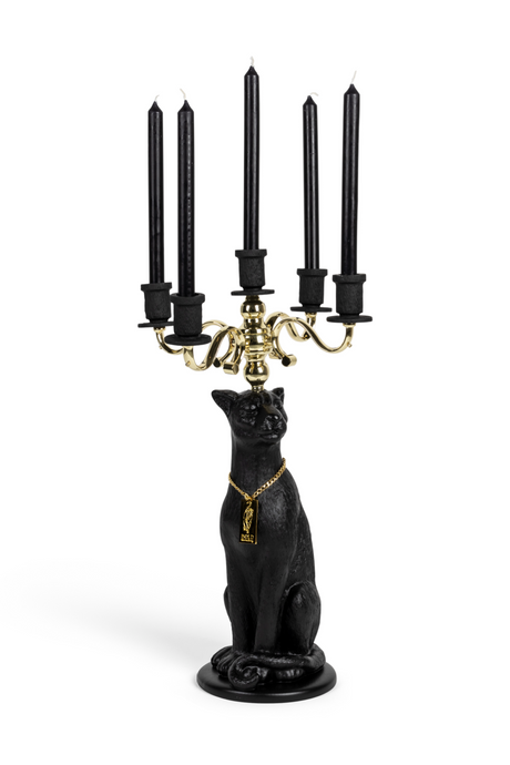 Art Deco Candle Holder | Bold Monkey Proudly Crowned Panther | OROA.com