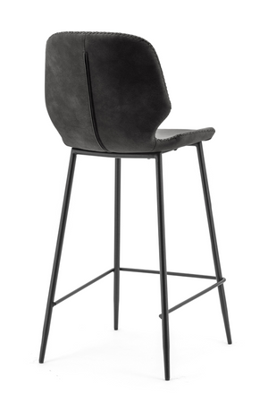 Black Leather Barstools (2) | By-Boo Seashell | OROA.com