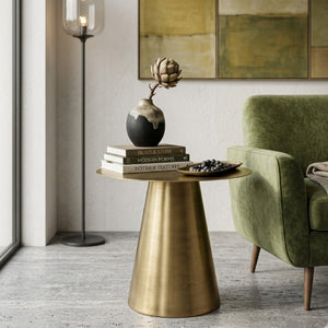   Brass Pedestal Side Table | Oroa.com