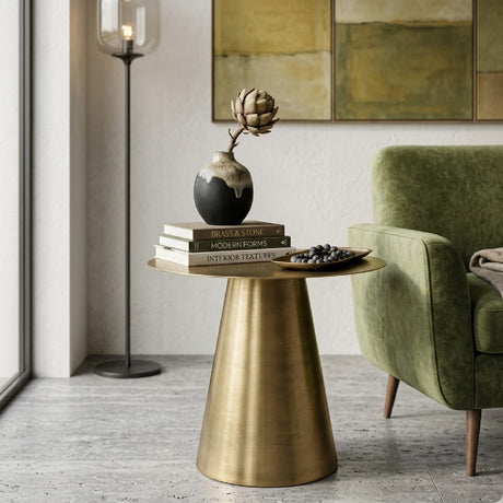   Brass Pedestal Side Table | Oroa.com