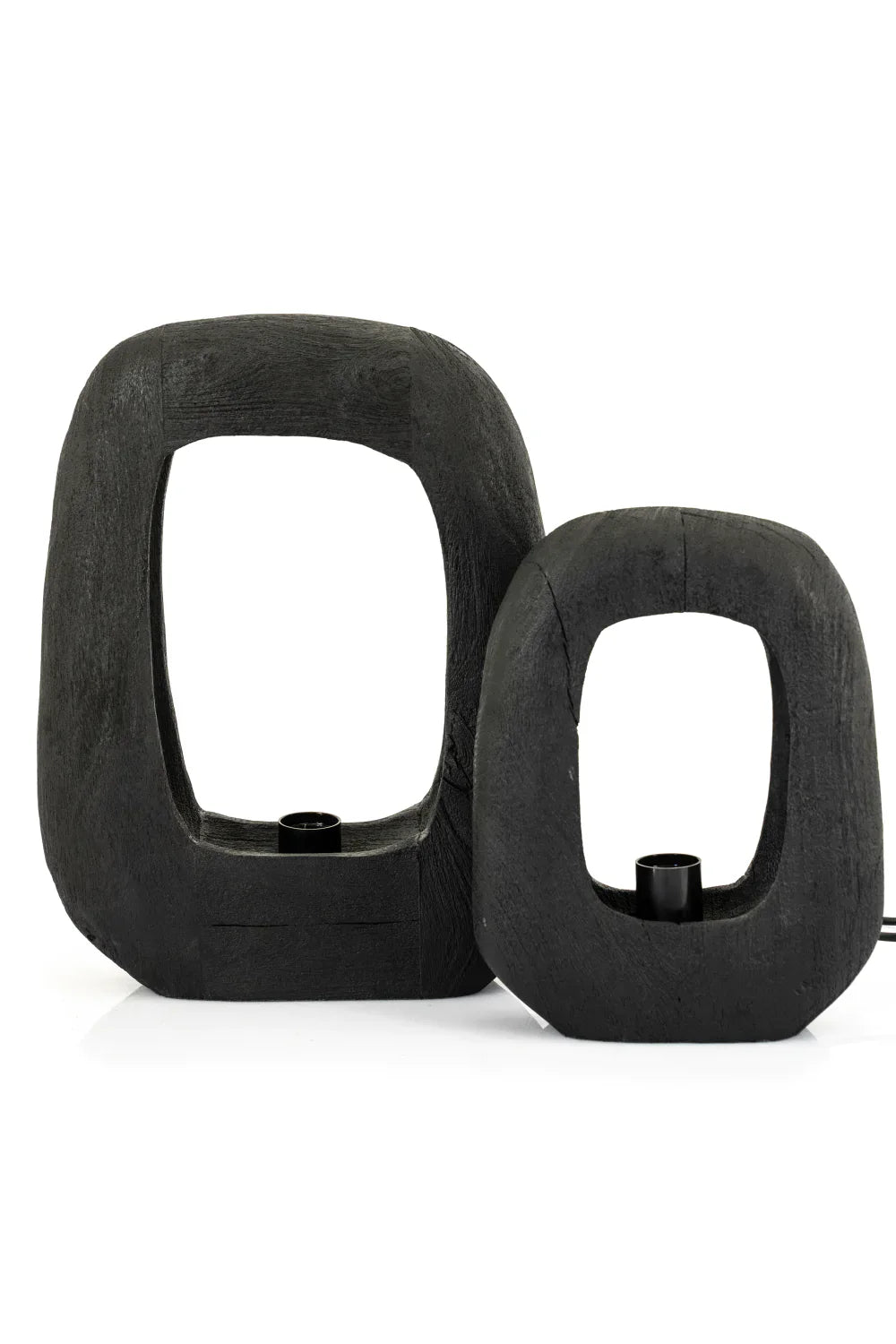 Black Wooden Table Lamp | By-Boo Gibs | OROA.com